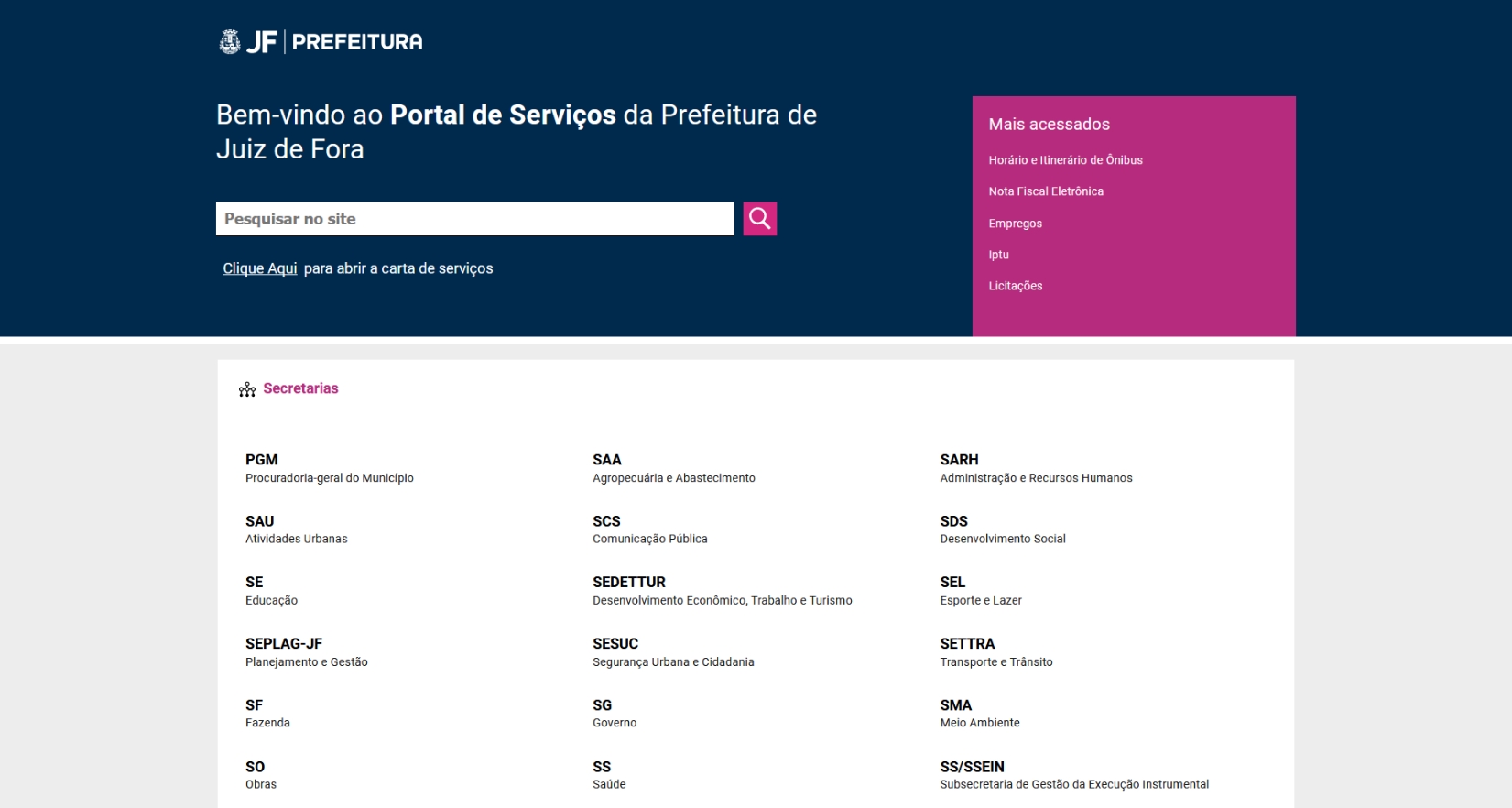 Frontend Code - Portal de Serviços - PJF